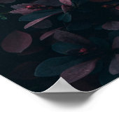 Elegante Hazy Lilac & Blue Botanical Floral Art Poster (Ecke)