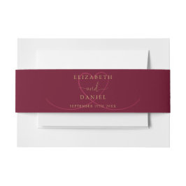 Elegante Heart Burgundy und Gold Wedding Einladungsbanderole