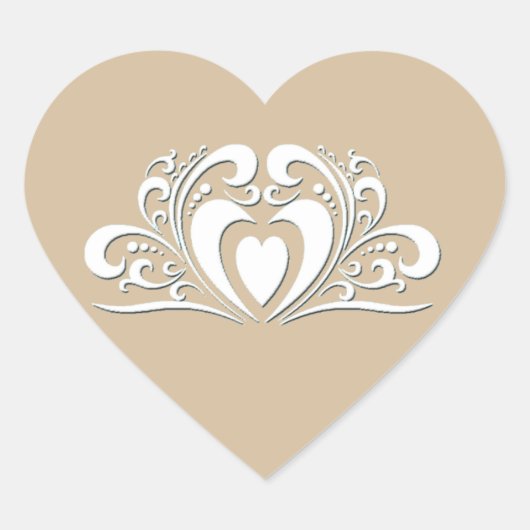 Elegante Heart Sticker (Vorderseite)