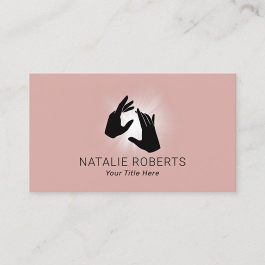 Elegante Heilhandschuhe Dusty Rose Massage Wellnes Visitenkarte (Vorderseite)