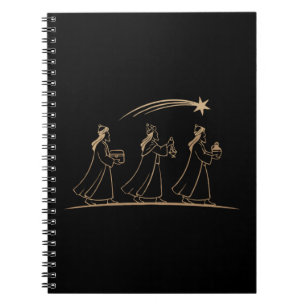 Elegante Heiligen Drei Könige folgen dem Stern M Notizblock