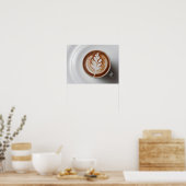 Elegante heiße Kakao mit Milk Foam Latte Art Poster (Küche)