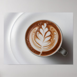 Elegante heiße Kakao mit Milk Foam Latte Art Poster