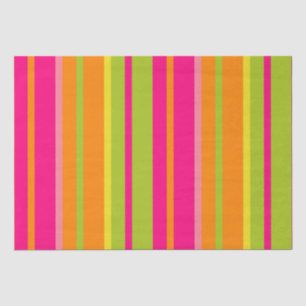 Elegante, heiße Rosa, Zitronengrün und orange Stre Seidenpapier