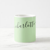 Elegante hell mintfarbene moderne Namen personalis Kaffeetasse (Mittel)