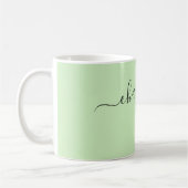 Elegante hell mintfarbene moderne Namen personalis Kaffeetasse (Links)