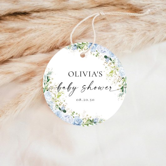 Elegante hellblaue Babyshower-Geschenkanhänger Geschenkanhänger