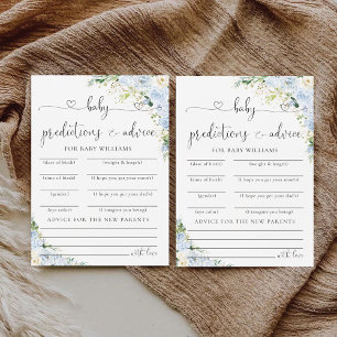 Elegante hellblaue Babyshower-Vorhersagekarte