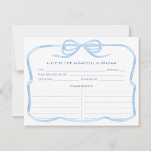 Elegante hellblaue Bogen Brautparty Rezeptkarte Einladung
