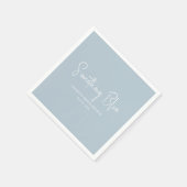Elegante Hellblaue Brautparty  Serviette (Ecke)