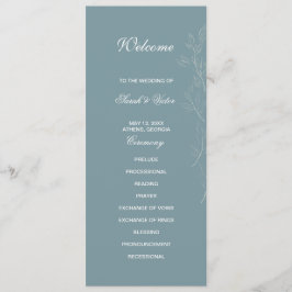 Elegante hellblaue doppelseitige Programmkarte Programm