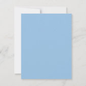 Elegante, hellblaue Flachkarte Save the Date (Rückseite)