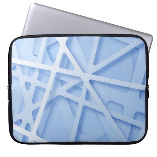 Elegante, hellblaue geometrische Formen Laptopschutzhülle (Vorderseite)