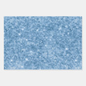 Elegante hellblaue Glitter-Glam-Muster Geschenkpapier Set (Vorderseite 2)