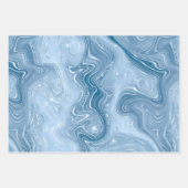 Elegante hellblaue Glitter-Glam-Muster Geschenkpapier Set (Vorderseite)