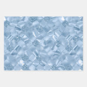 Elegante hellblaue Glitter-Glam-Muster Geschenkpapier Set (Vorderseite 3)