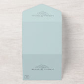 Elegante hellblaue Hochzeit in einer Einladung (Außenbereich)