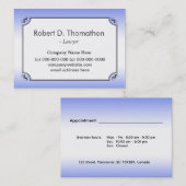 Elegante hellblaue informative Visitenkarte Terminkarte (Vorne/Hinten)