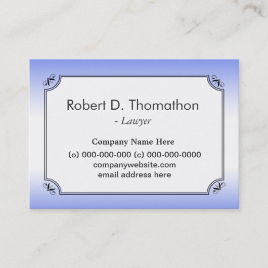 Elegante hellblaue informative Visitenkarte Terminkarte (Vorderseite)