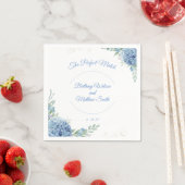 Elegante hellblaue, maßgeschneiderte Hochzeitsnapk Serviette (Beispiel)