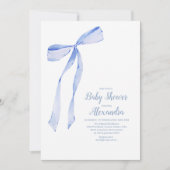 Elegante hellblaue Schleife Einladung (Vorderseite)
