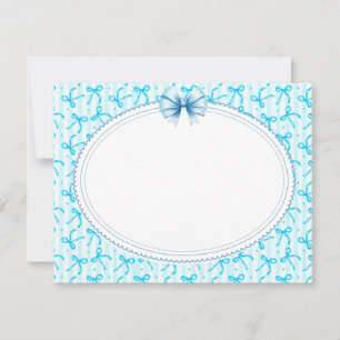 Elegante hellblaue Schleifen und Streifen Danke Mitteilungskarte