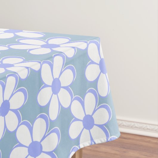 Elegante hellblaue und weiße Blume Tischdecke (Beispiel)