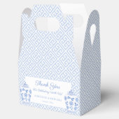 Elegante, hellblaue und weiße griechische Hochzeit Geschenkschachtel (Geöffnet)