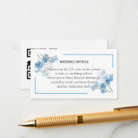 Elegante hellblaue Wasserfarbe Floral Hochzeits-QR
