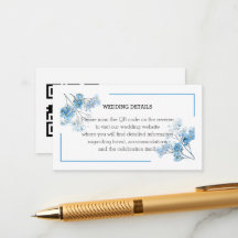 Elegante hellblaue Wasserfarbe Floral Hochzeits-QR