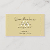 Elegante helle Beige- und Weißdiamanten-Initialen Visitenkarte (Rückseite)