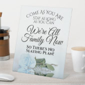 Elegante, helle, blaue Rose Open Seating Wedding Sockelschild (In Situ)