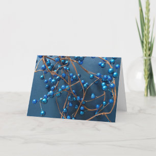 Elegante helle blaue Weihnachtswinter-Beeren Feiertagskarte