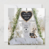 Elegante helle Blumenschwangerschaft Einladung (Vorderseite)