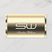 Elegante helle Golden Shimmer Optics 3D-Initialen Visitenkarte (Vorderseite)