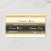 Elegante helle Golden Shimmer Optik 3D Mit Monogra Visitenkarte (Rückseite)