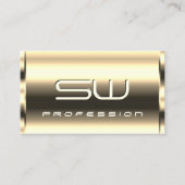 Elegante helle Golden Shimmer Optik 3D Mit Monogra Visitenkarte (Vorderseite)