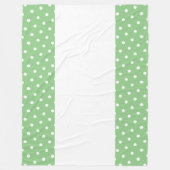 Elegante, helle, grüne Kanten Punkte Weiße Streife Fleecedecke (Vorderseite)