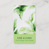 Elegante helle grüne Wasserfarbenleafy Botanisch Visitenkarte (Vorderseite)