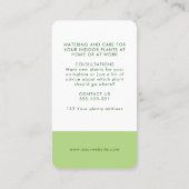 Elegante helle grüne Wasserfarbenleafy Botanisch Visitenkarte (Rückseite)