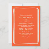 Elegante Helle Orange Retro Eindeutige QR-Code-Hoc Einladung (Vorderseite)