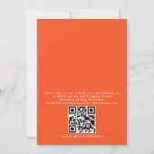 Elegante Helle Orange Retro Eindeutige QR-Code-Hoc Einladung (Rückseite)