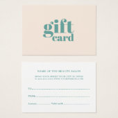 Elegante helle Pastel Schönheitskarte (Vorne & Hinten)