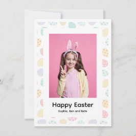 Elegante Helle Pastell Chic Foto Frohe Ostern Eier Feiertagskarte