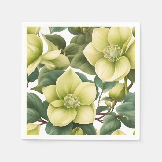 Elegante Hellebore-Blume Serviette (Vorderseite)