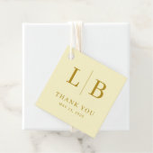 Elegante hellgelbe Initialen Geschenkanhänger (Beispiel)