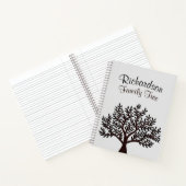 Elegante hellgraue Schwarze Familienbaum Genealogi Notizblock (Innenseite)