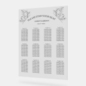 Elegante, hellgraue Sitzkarte Acrylschild (Winkel)