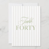 Elegante Hellgrün & Beige Hochzeit 40 Tischnummer (Vorderseite)