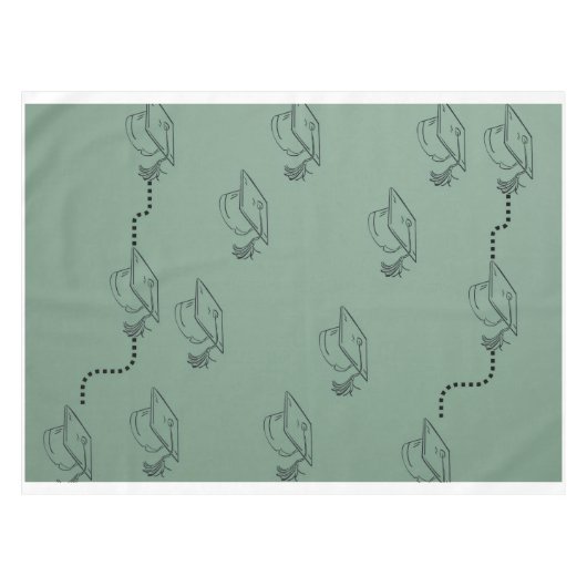 Elegante hellgrüne Abschluss-Muster-Tischdecke Tischdecke (Vorderseite (Horizontal))